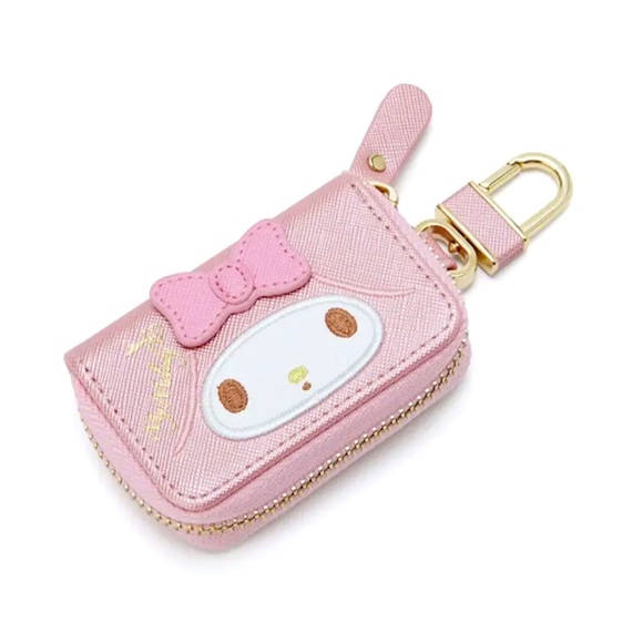Sanrio My Melody Key Case Pouch Mini Zip Coin Purse Pearlescent Pink - Picture 1 of 3